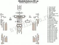 Декоративные накладки салона Mitsubishi Endeavor 2007-н.в. полный набор, авто AC