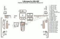 Декоративные накладки салона Volkswagen EOS 2006-2009 Полный набор, АКПП, кондиционер.