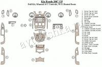 Декоративные накладки салона Kia Carens/Rondo 2007-н.в. полный набор, ручной A/C Controls, W/O подогрев сидений