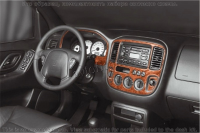 Ford Maverick 2001-2005 декоративные накладки (отделка салона) под дерево, карбон, алюминий