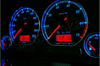 Volkswagen Vento / Jetta MK3 светодиодные шкалы (циферблаты) на панель приборов - дизайн 2